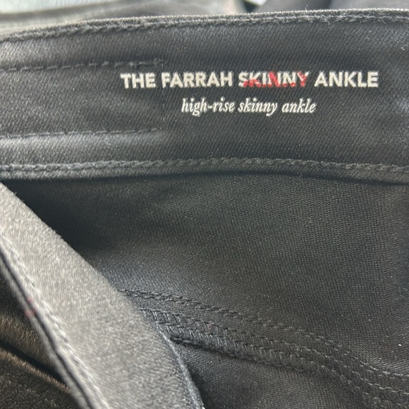 AG JEANS Farrah Skinny Ankle in Luminous Super Black High Rise Sz 25 NEW - Picture 10 of 13